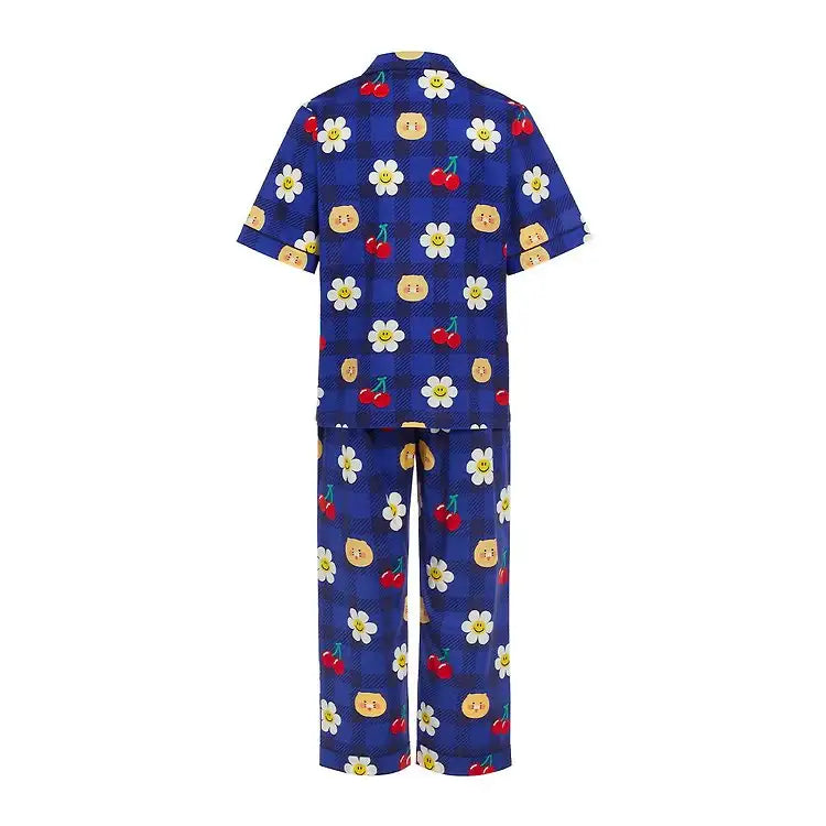 Kakao Friends x Wiggle Wiggle - Choonsik Blue Flower Pyjamas Set - Kakao Friends - Home & Living, Accessories - Harumio