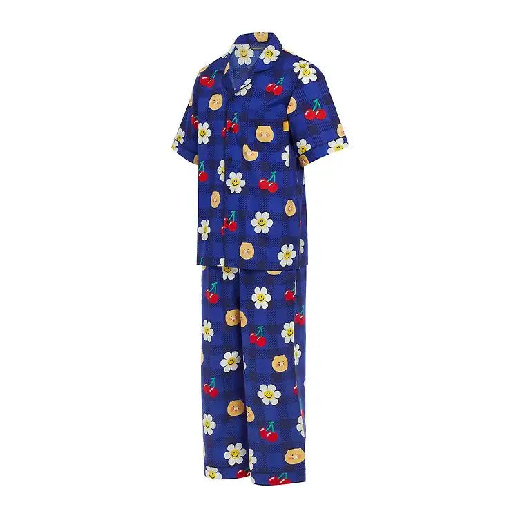 Kakao Friends x Wiggle Wiggle - Choonsik Blue Flower Pyjamas Set - Kakao Friends - Home & Living, Accessories - Harumio