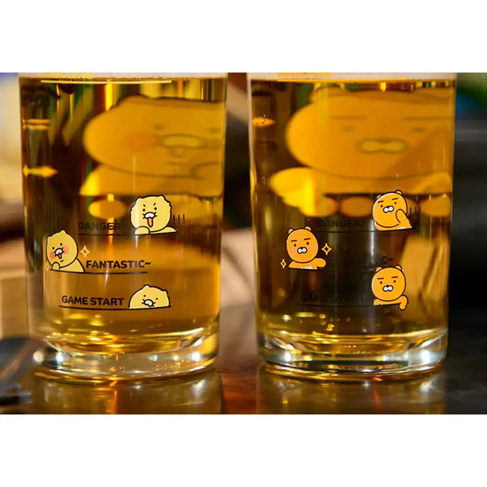 Kakao Friends - Ryan & Choonsik Soju & Beer Glass 4P-Set - Kakao Friends - Glass Cup - Harumio