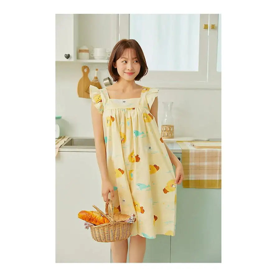 Apricot Studios x Kakao Friends - Choonsik Sleeveless One-Piece Dress - Kakao Friends - Pajamas - Harumio