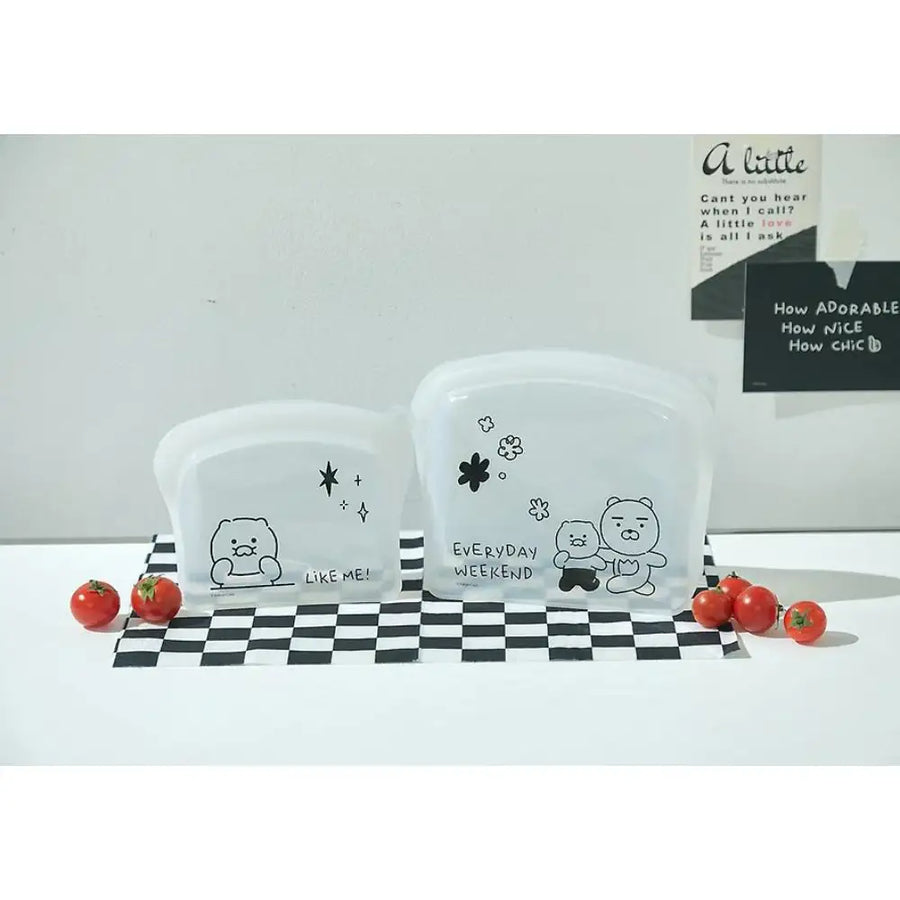 Kakao Friends - Doodle Doodle Silicone Zipper Bag Set (Ryan & Choonsik) - Kakao Friends - Zipper Bag - Harumio