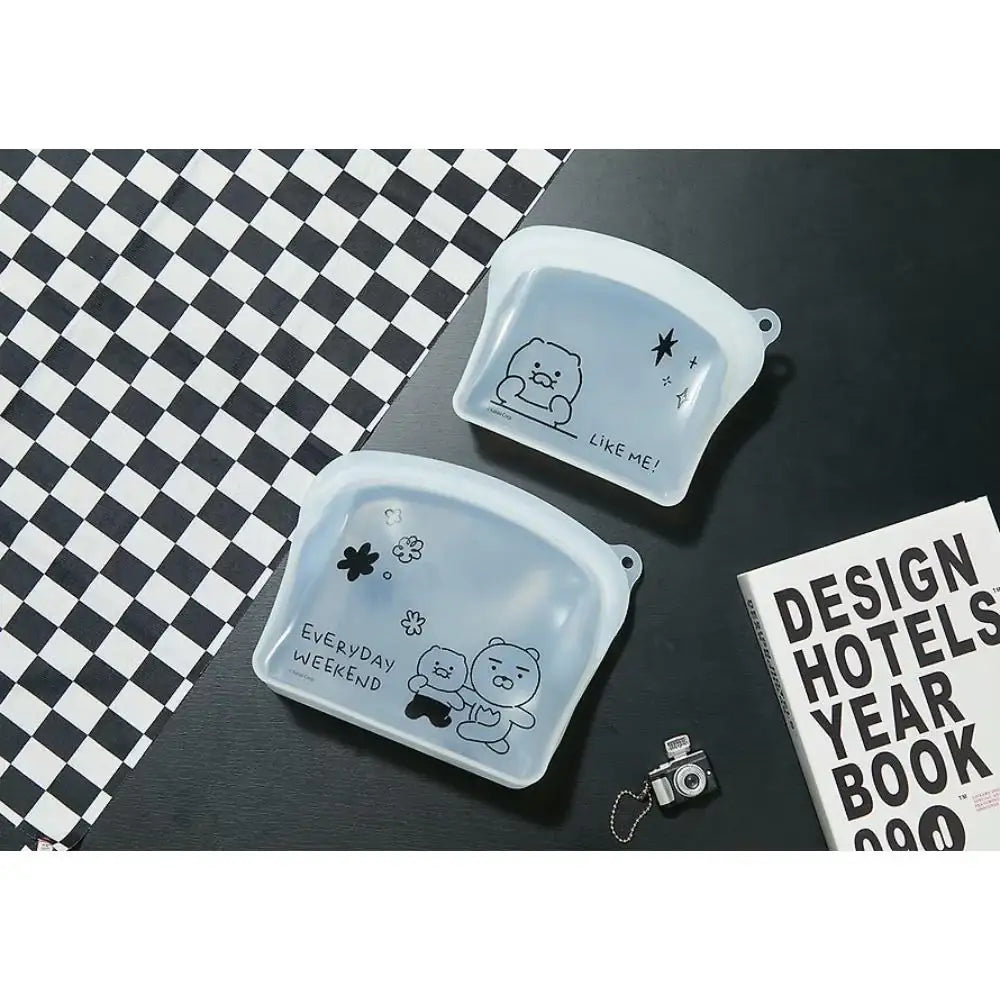 Kakao Friends - Doodle Doodle Silicone Zipper Bag Set (Ryan & Choonsik) - Kakao Friends - Zipper Bag - Harumio