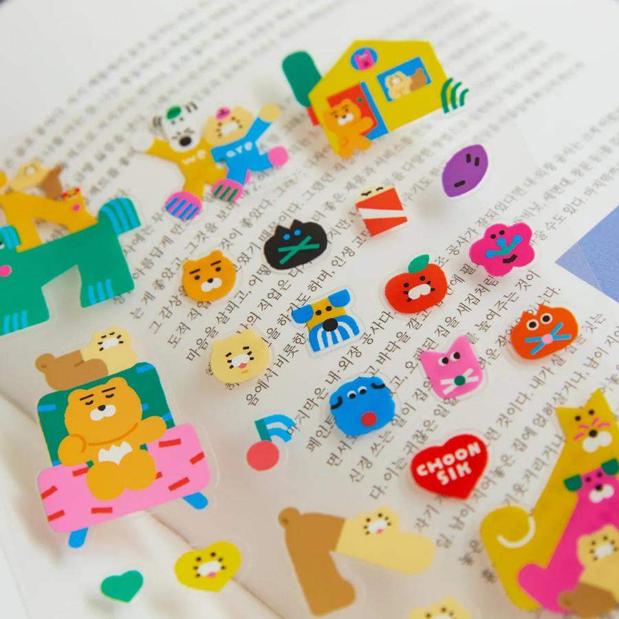 Daye Kim x Kakao Friends - Ryan & Choonsik Transparent Sticker - Daye Kim x Kakao Friends - Sticker - Harumio