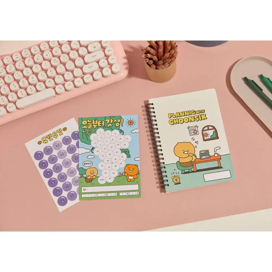 Kakao Friends - Choonsik Planning Notebook & Sticker Set - Kakao Friends - Home & Living, Accessories - Harumio