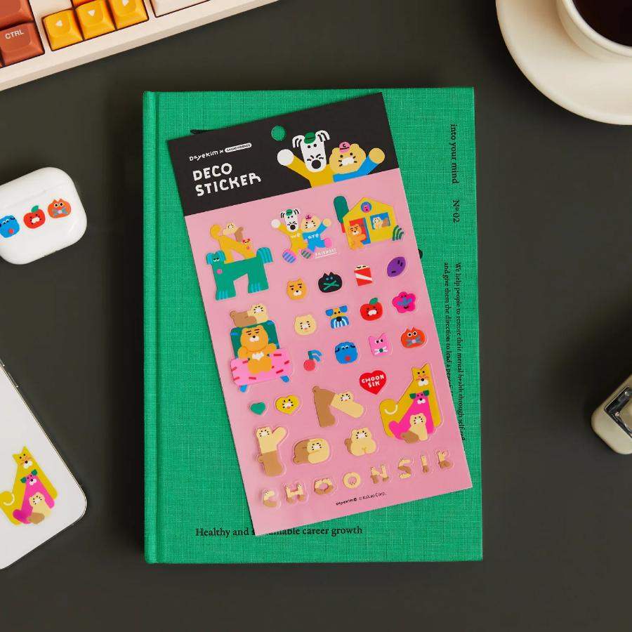 Daye Kim x Kakao Friends - Ryan & Choonsik Transparent Sticker - Daye Kim x Kakao Friends - Sticker - Harumio