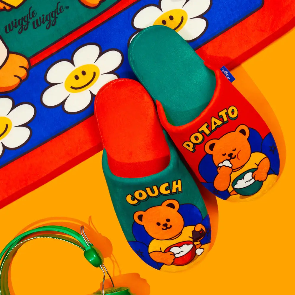 Wiggle Wiggle - Couch Potato Home Slippers - Wiggle Wiggle - Slippers - Harumio