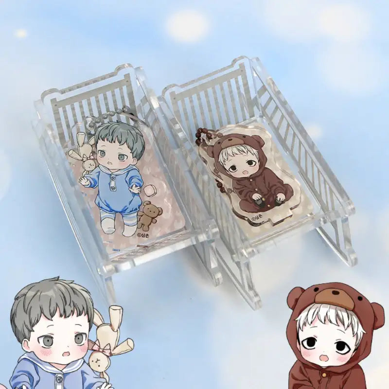 I Don't Want This Kind Of Hero - Rocking Crib Acrylic Stand + Charm Set - Webtoon Shop - Acrylic Stand - Harumio