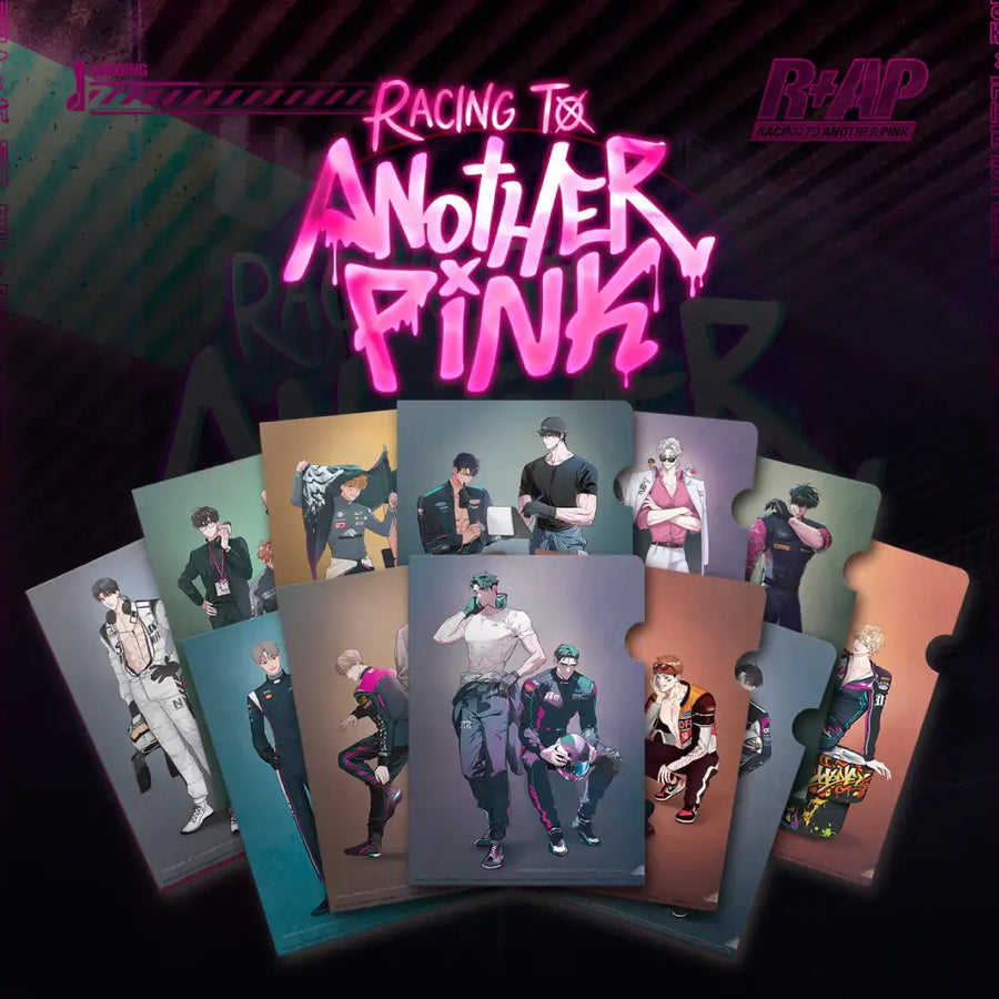 Racing To Another Pink Pop Up Store - Clear File( A5) & Couple Postcard - Lezhin - Accessories, Toys - Harumio