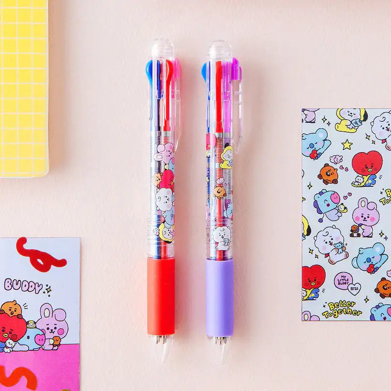 BT21 - Baby My Little Buddy 4-Color Ballpoint Pen - LINE FRIENDS - Stationery - Harumio