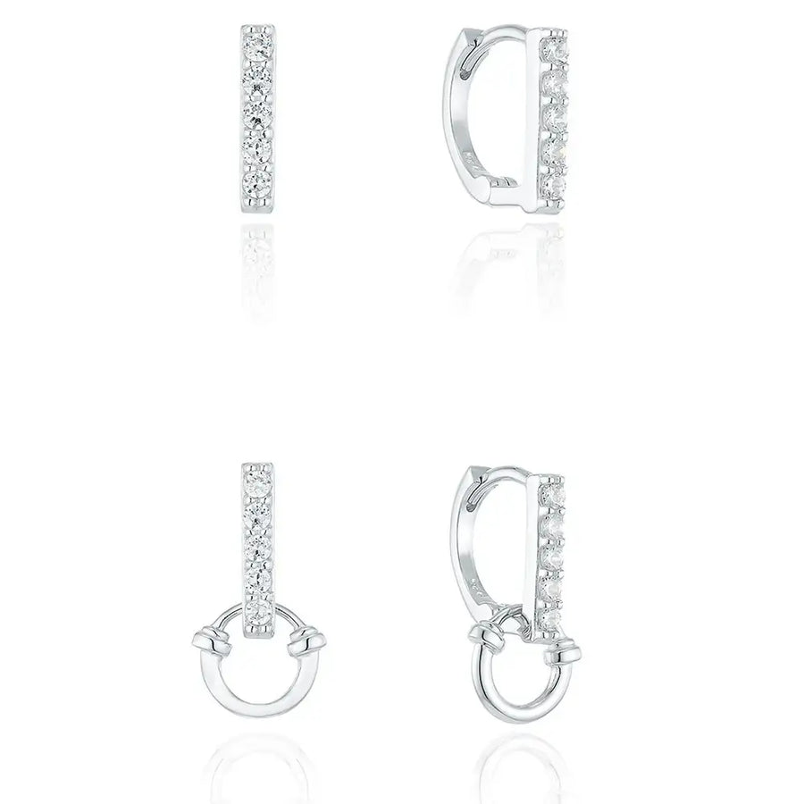 OST - Lucky Lock Two-Way Horseshoe One-Touch Silver Earring - OST - Jewelry - Harumio