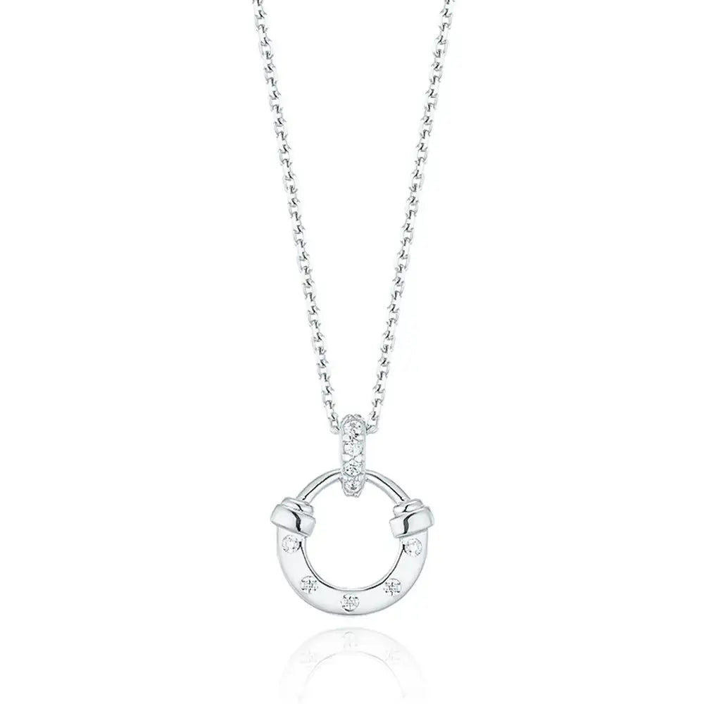 OST - Lucky Rock Horseshoe Stone Silver Necklace - OST - Jewelry - Harumio
