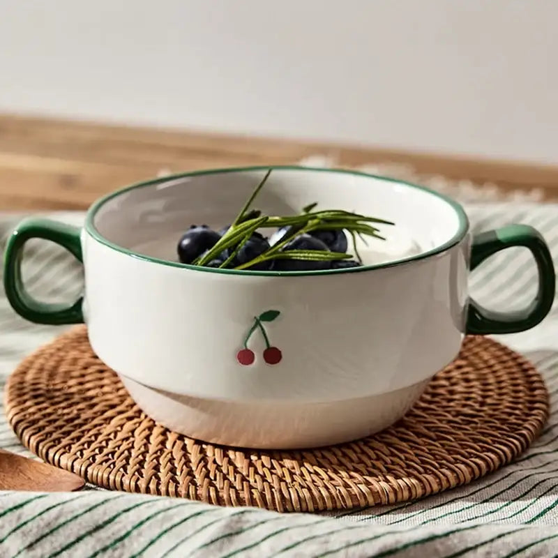 Korean Picnic Day - Double Handle Soup Bowl - Modern House - Kitchenware - Harumio
