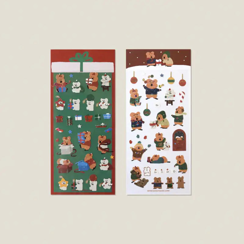 Dinotaeng - Snow in Marshville Glitter Stickers - Dinotaeng - Stickers - Harumio