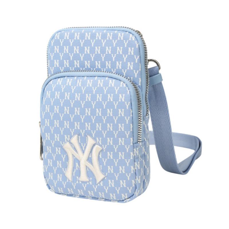 MLB Monogram NY New York Yankees Mini Crossbody Bag White