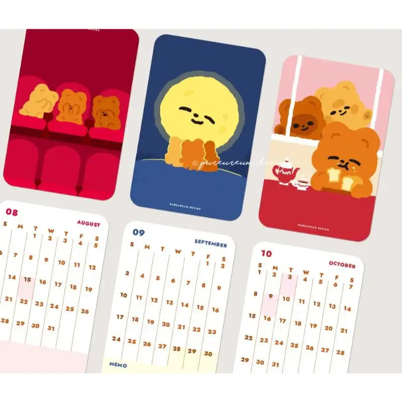 Pureureumdesign x 10x10 - 2023 Cupid Bear Mini Card Calendar - Pureureumdesign - Calendars - Harumio