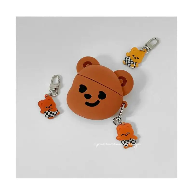 Pureureumdesign - Cupid Bear Checkerboard Pants Keyring - Pureureumdesign - Key ring - Harumio