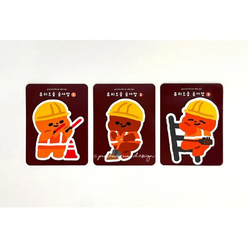 Pureureumdesign - Cupid Bear construction site removable piece sticker - Pureureumdesign - Sticker - Harumio