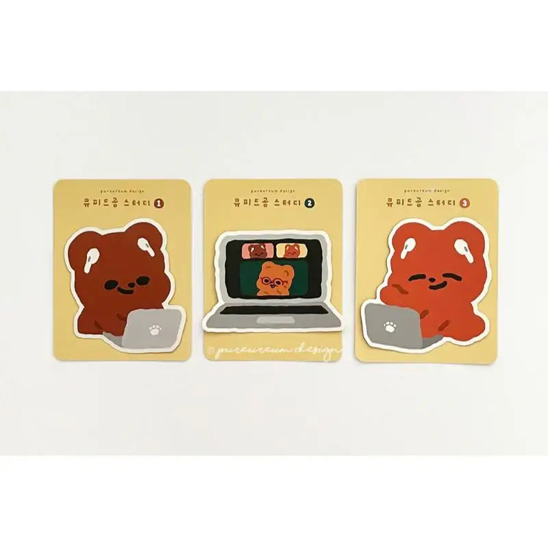 Pureureumdesign - Cupid Bear Study Removable Piece Sticker - Pureureumdesign - Sticker - Harumio