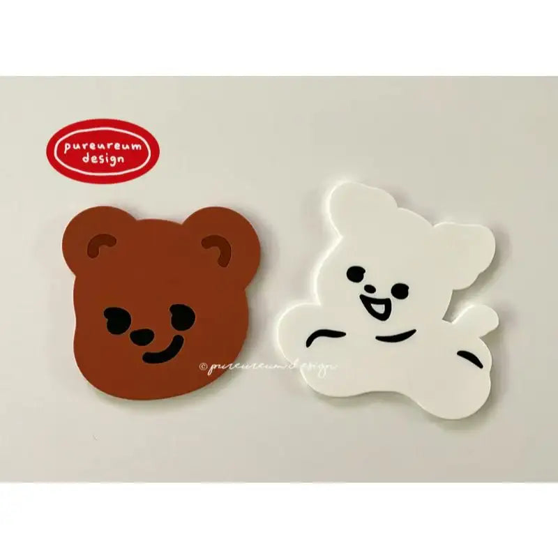 Pureureumdesign - Cupid Bear and Titi Silicone Coaster - Pureureumdesign - Coaster - Harumio