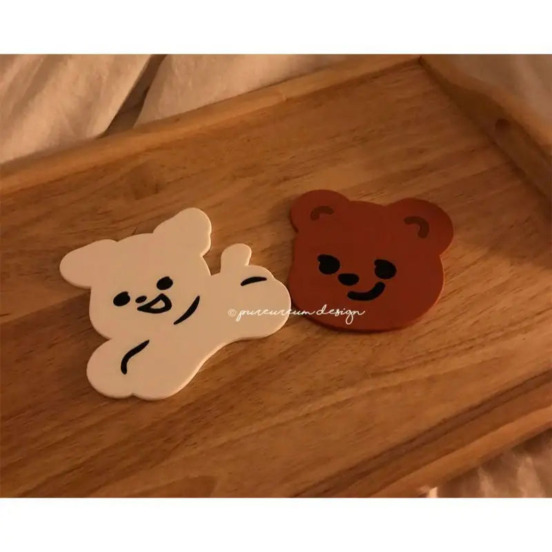 Pureureumdesign - Cupid Bear and Titi Silicone Coaster - Pureureumdesign - Coaster - Harumio