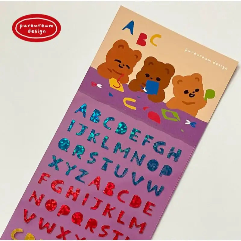 Pureureumdesign - Alphabet hologram sticker - Pureureumdesign - Sticker - Harumio