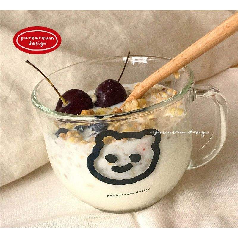 Pureureumdesign - Cupid Bear Heat Resistant Tempered Glass Cup - Pureureumdesign - Glass Cup - Harumio