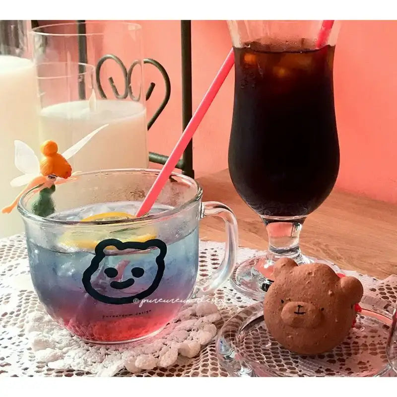 Pureureumdesign - Cupid Bear Heat Resistant Tempered Glass Cup - Pureureumdesign - Glass Cup - Harumio