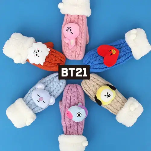 BT21 - Character Knitted Mittens - BT21 - Accessories - Harumio