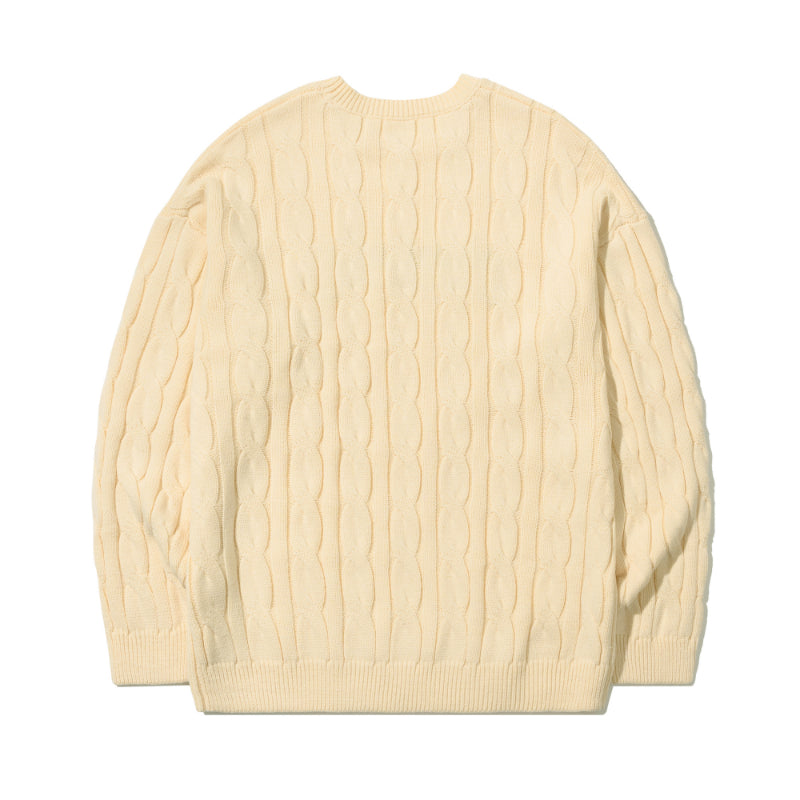 O!Oi x NewJeans - Layered Logo Cable Knit