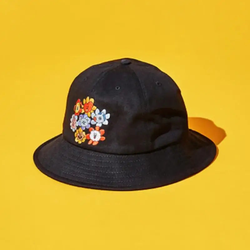 BT21 - Flower Collection - Bucket Hat - Black - BT21 - Hats - Harumio BT21 - Flower Collection - Bucket Hat - Black - BT21 - Hats - Harumio