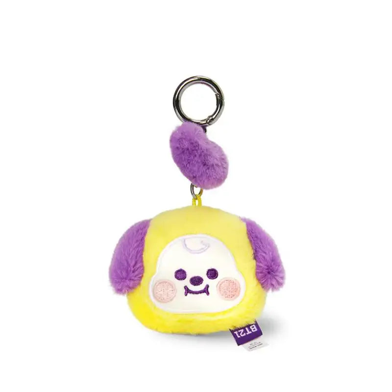 BT21 - Baby Flat Fur Face Bag Charm - Purple Heart Edition - BT21 - Keyring - Harumio BT21 - Baby Flat Fur Face Bag Charm - Purple Heart Edition - BT21 - Keyring - Harumio