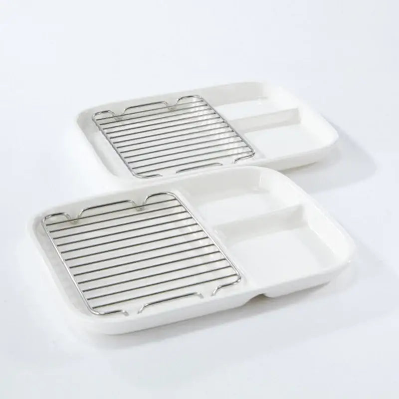 Korean Cutlet Plate With Wire Mesh Set 2P - Modern House - Kitchenware - Harumio
