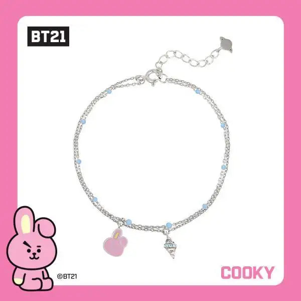 BT21 x OST - Silver Bracelet Ver. 2 - Cooky - BT21 - Bracelets - Harumio