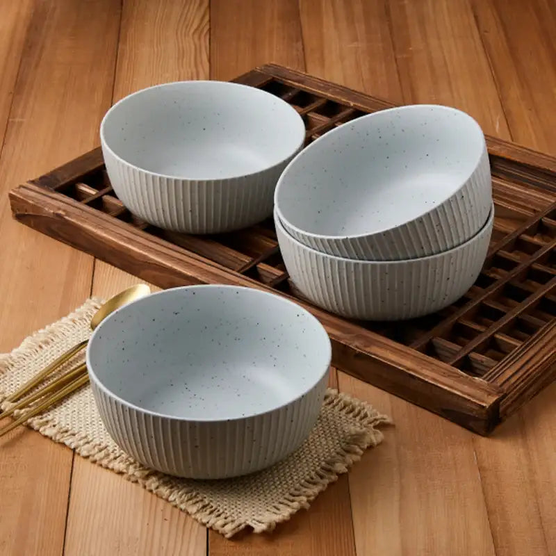 Korean Exquisite Rice Cake Soup Bowl 4P Set D17.5 - Modern House - Kitchenware - Harumio