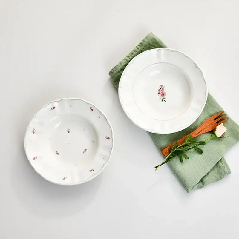 Korean L Rose in the Spring - Front Plate 2P - Modern House - Plates - Harumio