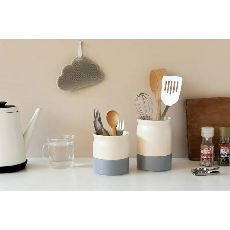 Dailylike x 10x10 - Milky Matte Ivory Cutlery Holder Set - Dailylike x 10x10 - Kitchenware - Harumio Dailylike x 10x10 - Milky Matte Ivory Cutlery Holder Set - Dailylike x 10x10 - Kitchenware - Harumio