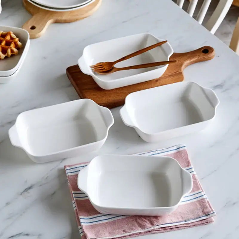 Korean WOW Daily Double Handle Rectangular Bowl 4P Set - Modern House - Kitchenware - Harumio