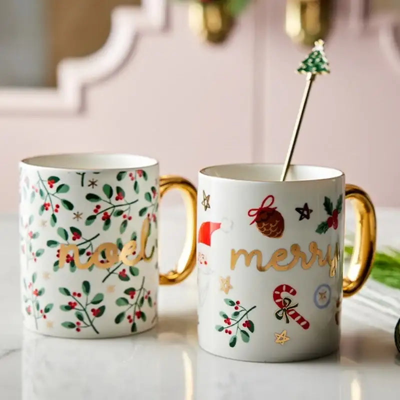 Korean Winter Story - Gold Rim Mug 2P Set - Modern House - Mug - Harumio