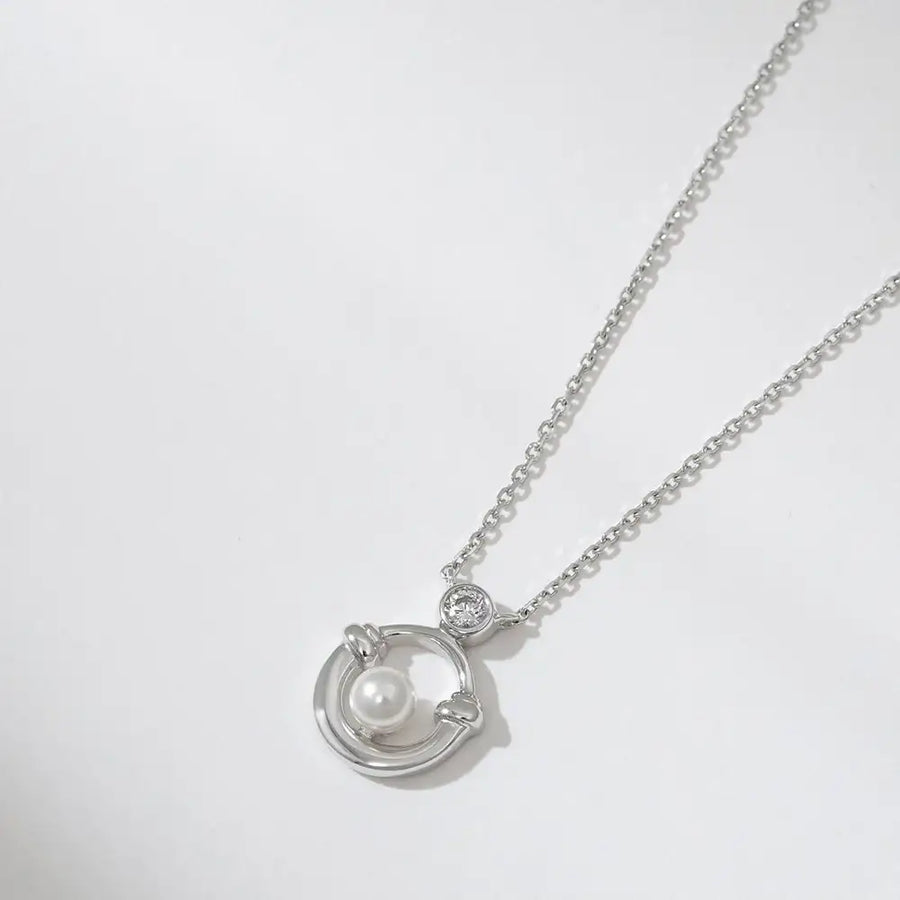 OST - Lucky Rock Horseshoe Stone Pearl Necklace - OST - Jewelry - Harumio