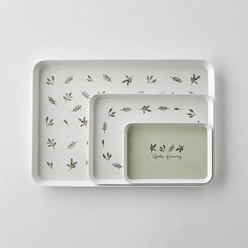 Korean Garden Of Morning Melamine Tray Set - Modern House - Serving Trays - Harumio