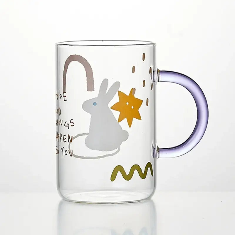 Korean Little Buddy Pom Pom - Heat Resistant Big Glass Mug - Modern House - Mugs - Harumio