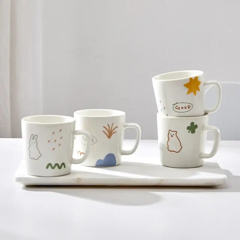 Korean Little Buddy Pom Pom - Mug 4P Set - Modern House - Mugs - Harumio