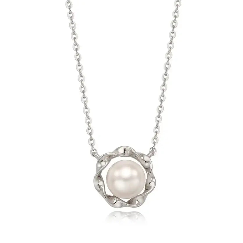 OST - Sunflower Pearl Silver Women's Necklace - OST - Jewelry - Harumio