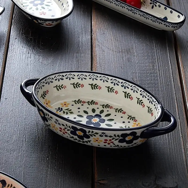 Korean Fatima - Multi-purpose Oval Bowl With Two Handle - Modern House - Home & Living - Harumio