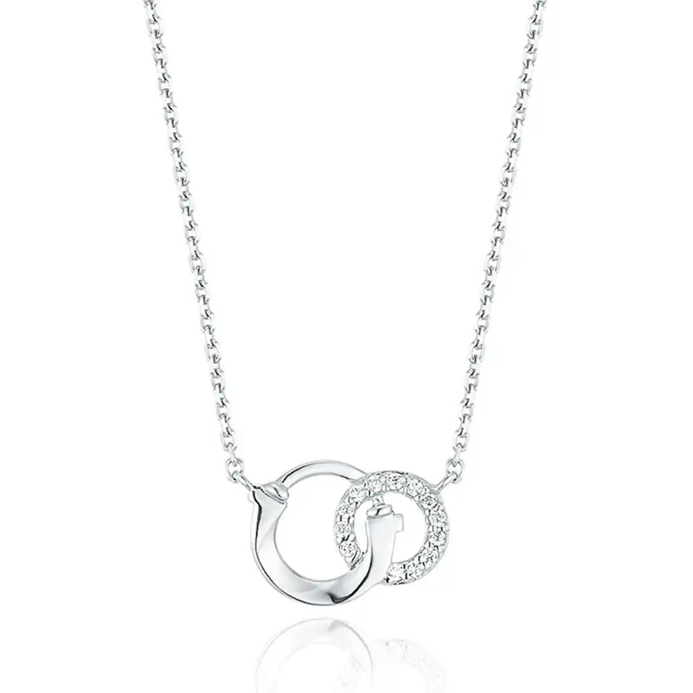 OST - Lucky Lock Horseshoe Double Silver Necklace - OST - Jewelry - Harumio
