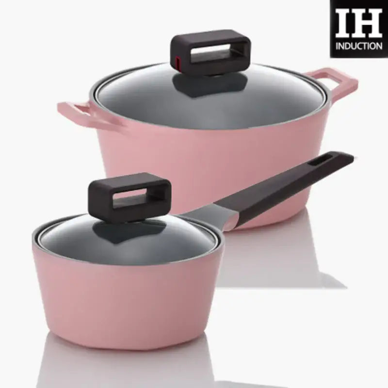 Neoflam - Rose Baby Pink Pot Set Of 2 - Neoflam - Pot - Harumio
