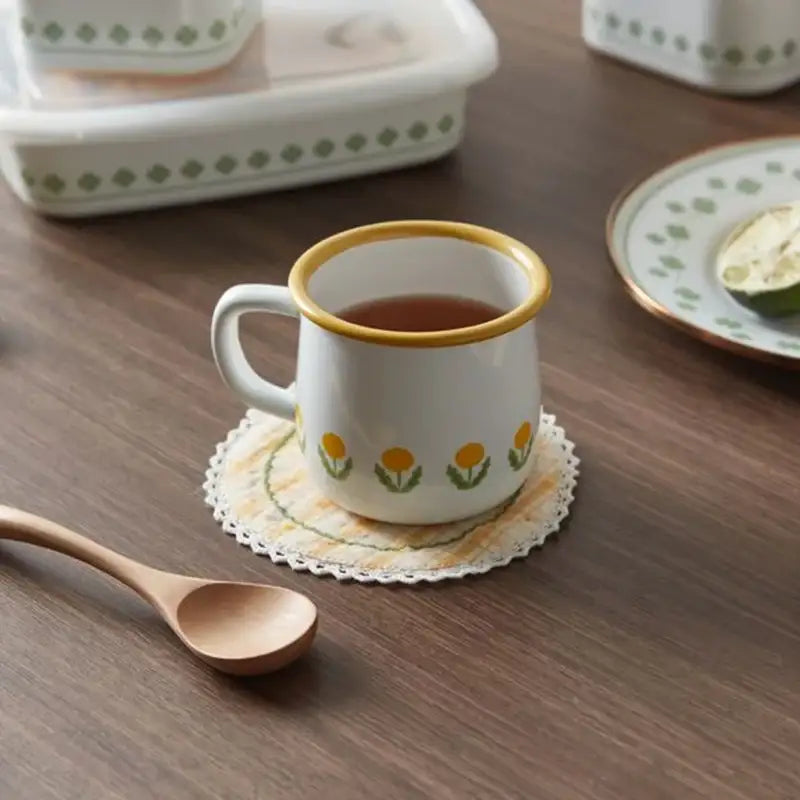Korean L Dandelion - Enamel Round Mug - Modern House - Tableware - Harumio