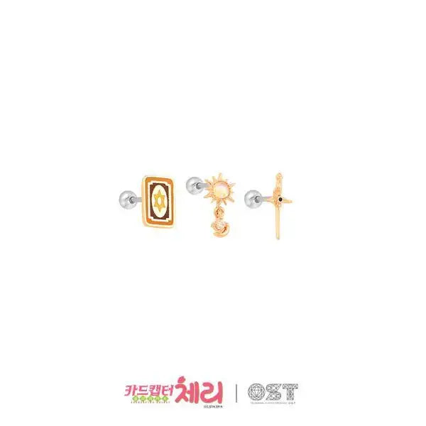 OST x Cardcaptor Sakura - Clow Card Ear Piercing Set - OST - Jewelry - Harumio OST x Cardcaptor Sakura - Clow Card Ear Piercing Set - OST - Jewelry - Harumio
