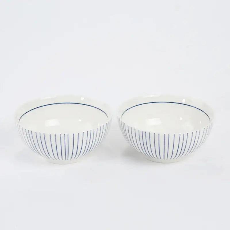 Korean L Blue Line Noodles Bowl Set For 2 - Modern House - Kitchenware - Harumio