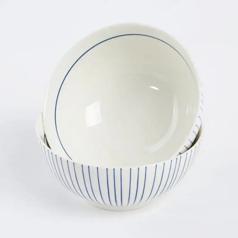 Korean L Blue Line Noodles Bowl Set For 2 - Modern House - Kitchenware - Harumio Korean L Blue Line Noodles Bowl Set For 2 - Modern House - Kitchenware - Harumio